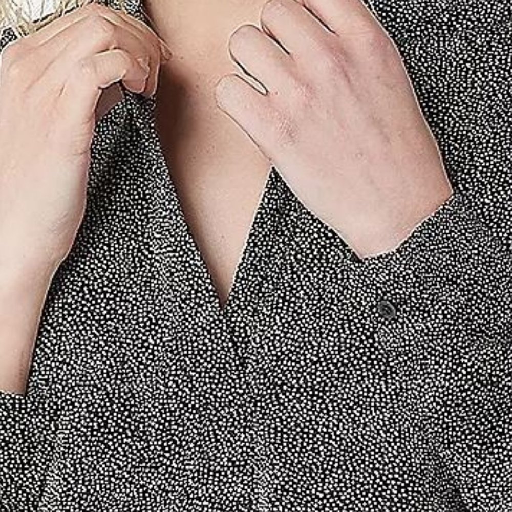 Bishop + Young Printed Micro Dot Satin Pullover Tunic Top   8591 - Picture 3 of 3